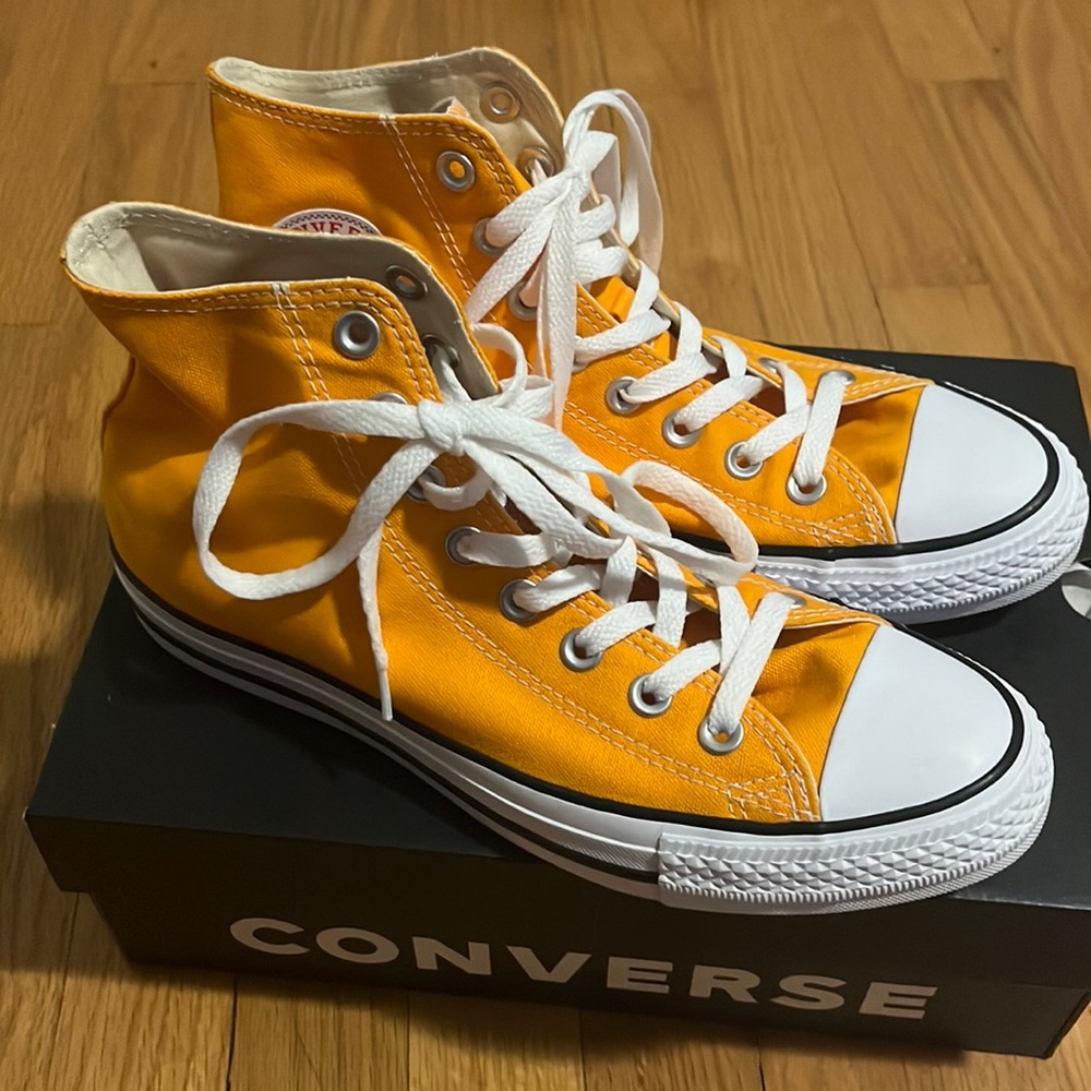 Orange Converse High Tops